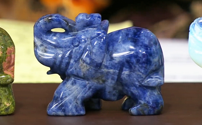 Carved Gemstone Elephant with Gift Box