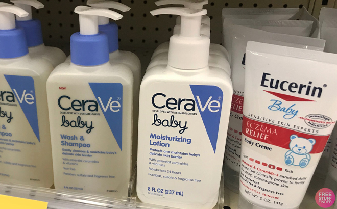 CeraVe Baby Moisturizing Lotion on a Shelf