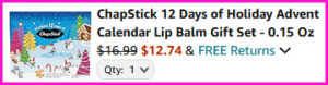 ChapStick Advent Calendar Checkout Screen