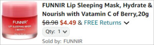 Checkout page of Funnir Lip Sleeping Mask