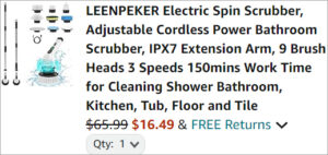 Checkout page of Leenpeker Electric Spin Scrubber