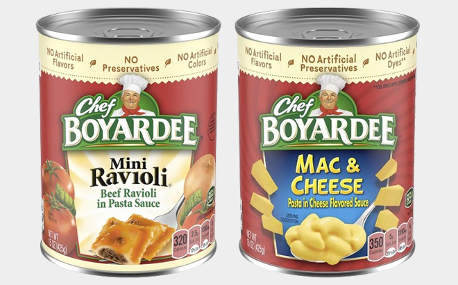 Chef Boyardee Mini Beef Ravioli and Mac Cheese