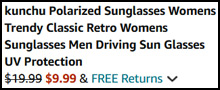 Classic Retro Polarized Sunglasses Order Summary