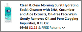 Clean Clear Morning Burst Hydrating Facial Cleanser at Amazon