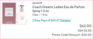 Coach Edp at Checkout