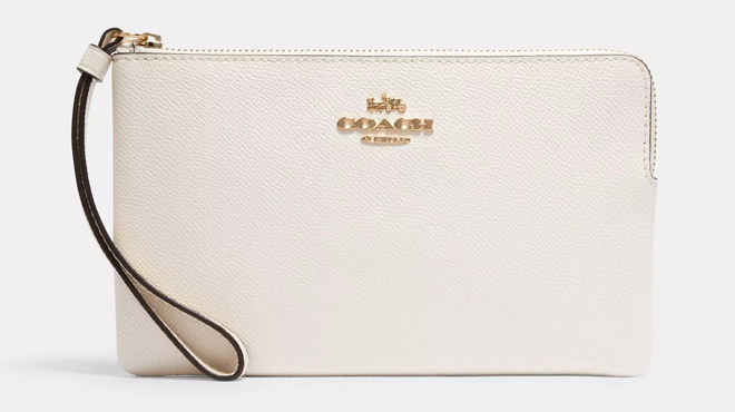 Coach Outlet Large Corner Zip Wristlet in Chalk Color