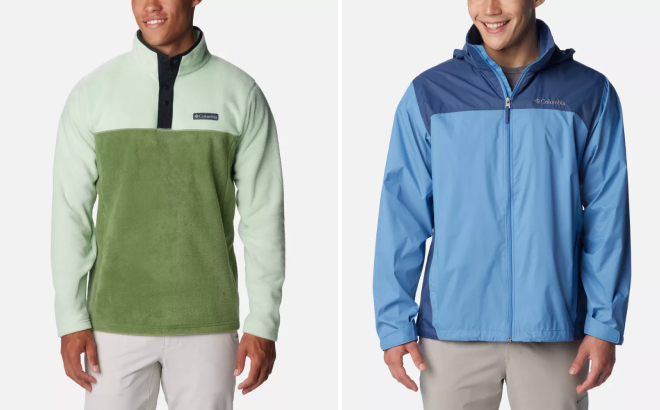 Columbia Mens Steens Mountain Fleece Pullover and Glennaker Lake Jacket