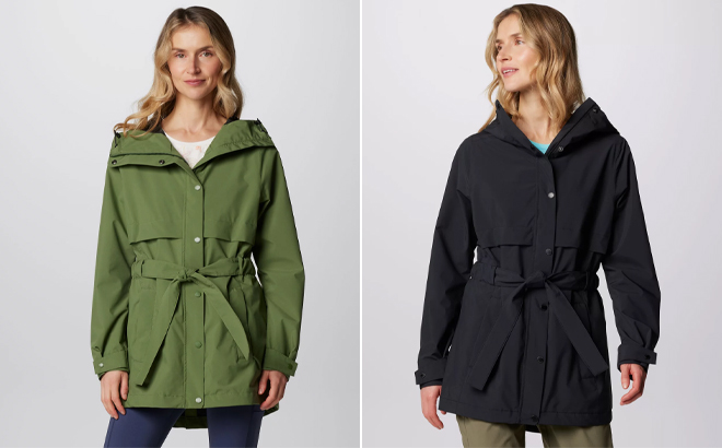 Columbia Womens Long Valley Rain Trench II in Two Colors