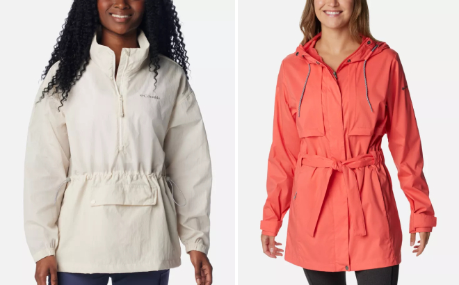 Columbia Womens Paracutie Anorak Windbreaker and Pardon My Trench Jacket