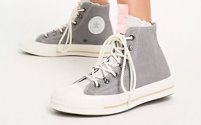 Converse Chuck 70 sneakers in gray and pink