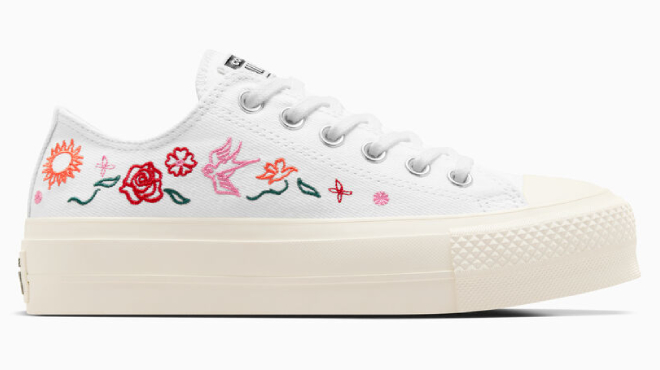 Converse Chuck Taylor All Star Lift Summer Embroidery Platform Shoes