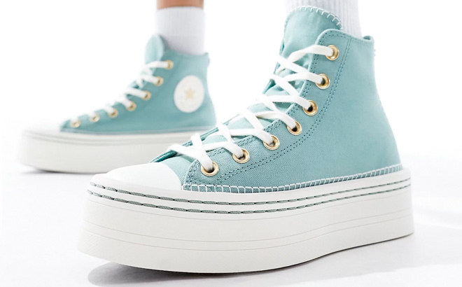 Converse Chuck Taylor All Star Modern Lift sneakers with crafted stitching in sage green