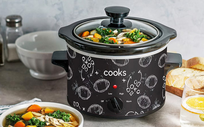 Cooks Football Print Slow Cooker