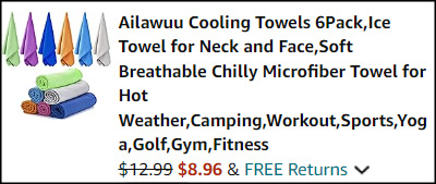 Cooling Towels 6 Pack Checkout