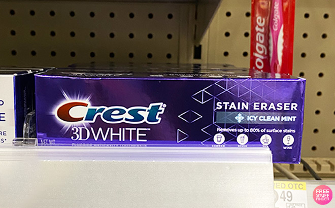 Crest 3D White Toothpaste on Shelf