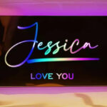 Custom LED Name Mirror with Jessica I Love You Text