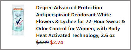 Degree Womens Deodorant Summary