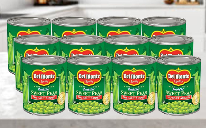 Del Monte Canned Fresh Cut Sweet Peas 12 Pack