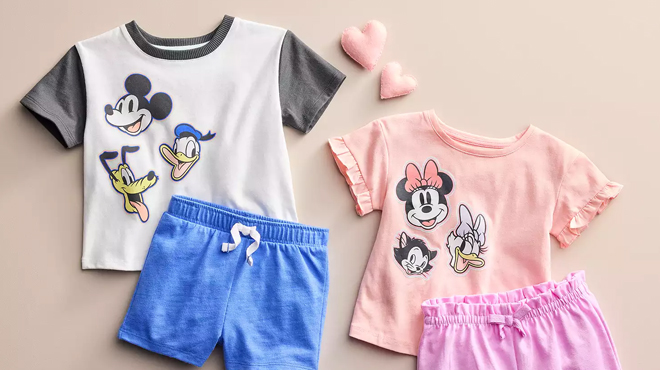 Disney Baby Graphic Tees with Shorts