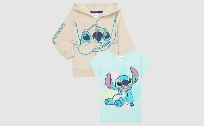 Disney Stitch Toddler Girls Hoodie and Tee 2 Piece Set