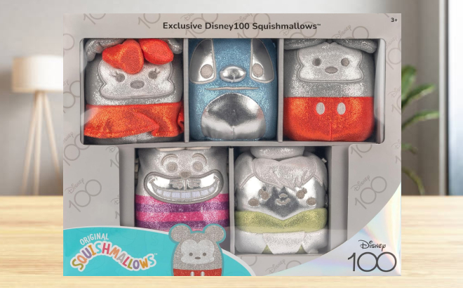 Disney100 Squishmallows 5 Piece Plush Box Set