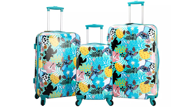 Disneys Lilo and Stitch 3 Piece Spinner Luggage Set