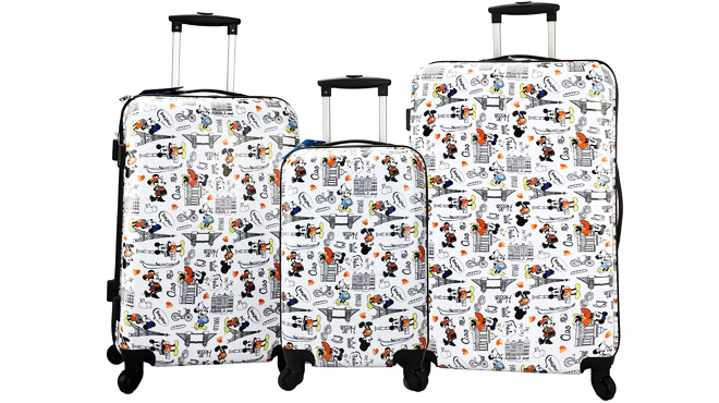 Disneys Mickey Mouse 3 Piece Hardside Spinner Luggage Set