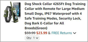 Dog Shock Collar at Checkout