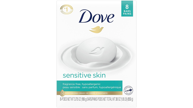 Dove Sensitive Skin 8 Count Bar Soaps Pack