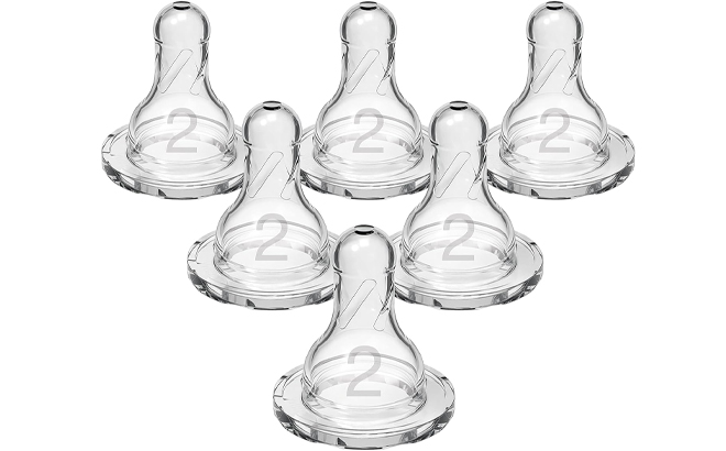 Dr Browns Natural Flow Level 2 Narrow Baby Bottle Silicone Nipples