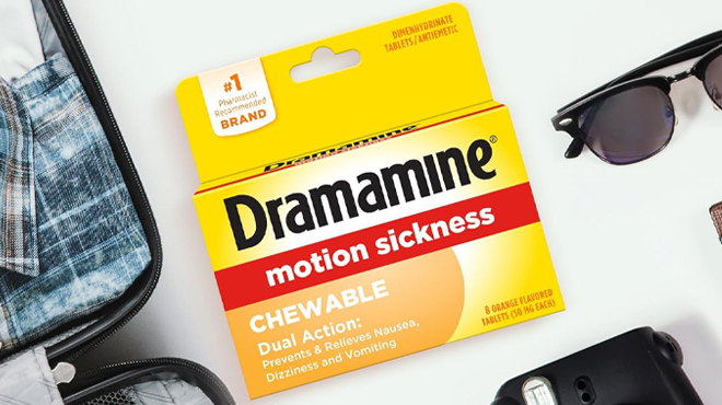 Dramamine Motion Sickness Relief Chewable 8 Count Tablets