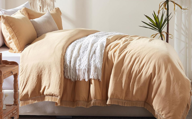 Duvet Cover Set in Light Brown Color