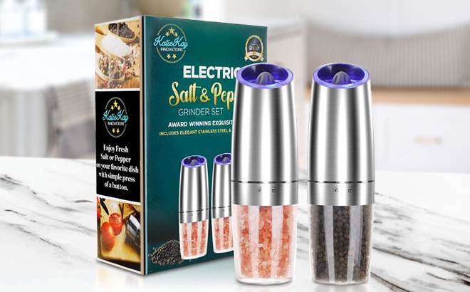 Electric Salt and Pepper Grinder Set