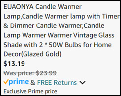 Euaonya Candle Warmer Lamp Order Summary