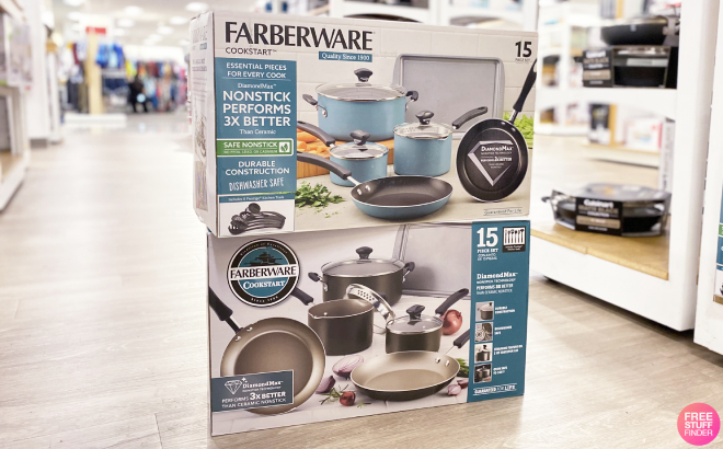 Farberware Cookstart 15 Piece DiamondMax Nonstick Cookware Set