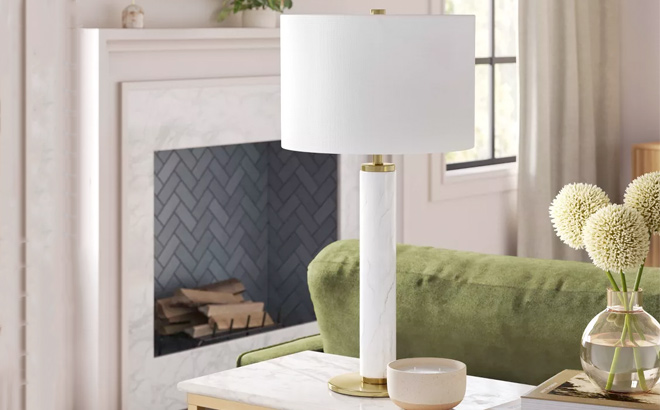 Faux Marble Stick Table Lamp Threshold