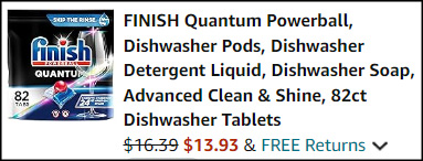 Finish Powerball Quantum Dishwasher Tablets Checkout