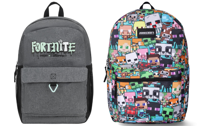 Fortnite The Ramp and Minecraft Creeper Laptop Backpacks