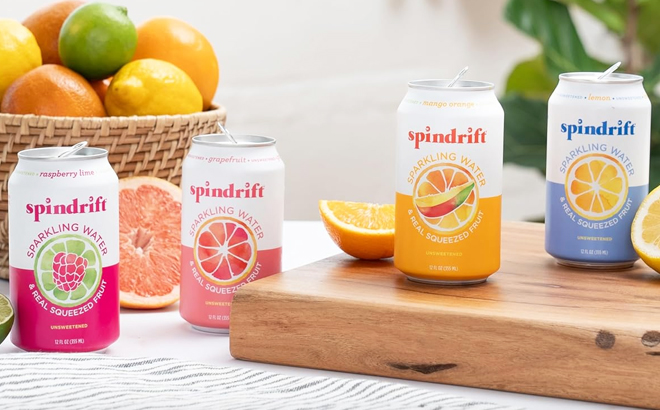 Four Cans of Spindrift Sparkling Water