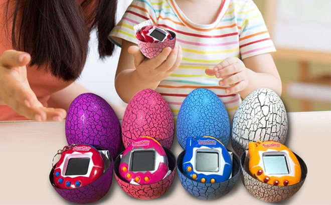 Four Tamagotchi Dinosaur Eggs