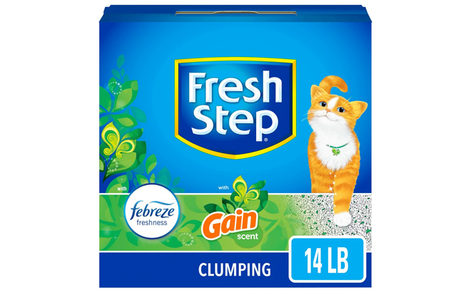 Fresh Step Clumping Cat Litter with Febreze Gain Scent Activated Charcoal for Odor Control