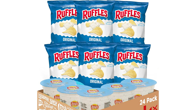 Frito Lay Ruffles Chips Lays Ranch Dip Cups 24 Count