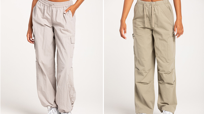 Full Tilt Low Rise Womens Parachute Cargo Pants and RSQ Womens Low Rise Parachute Cargo Pants