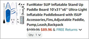 FunWater Paddle Board at Checkout