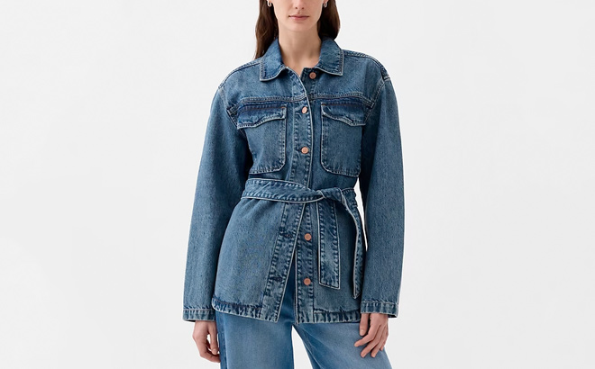 GAP Belted Denim Shirt Jacket