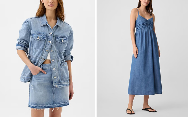 GAP Factory Denim Maxi Dress