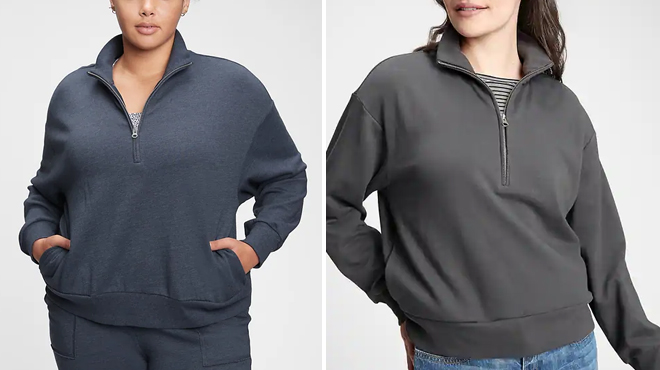 GAP Half Zip Mockneck Sweatshirt in Two Colors