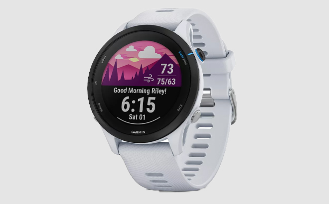 Garmin Forerunner 255 Music Running Smartwatch in White