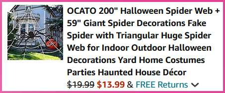 Giant Halloween Spider and Web Decoration Cart Screen