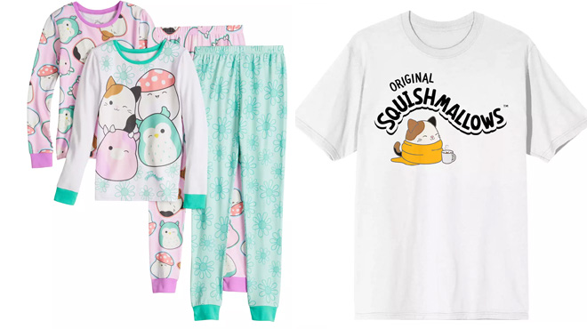 Girls Squishmallow Ultra Soft 4 Piece Pajama Set